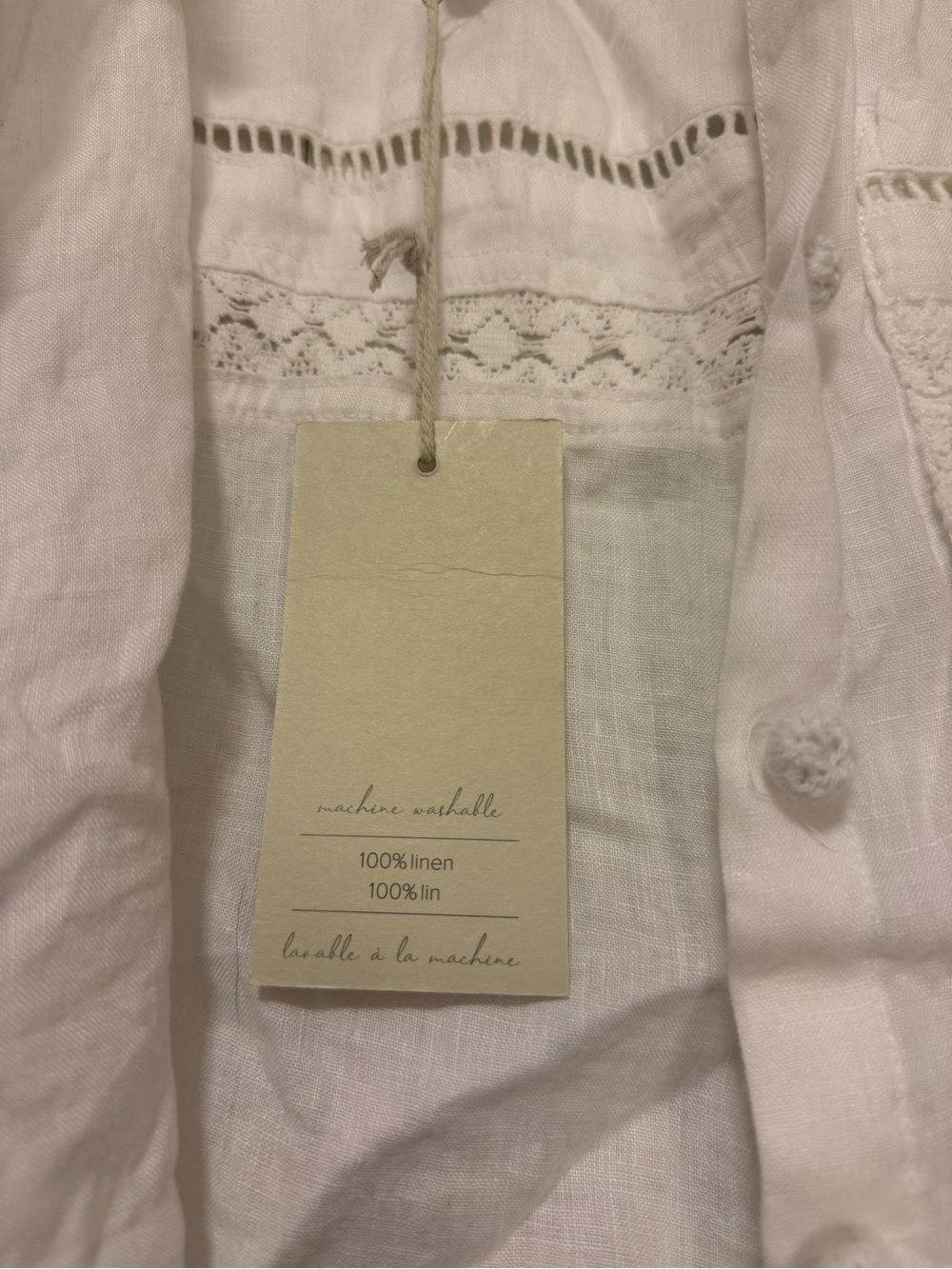 Joie White Linen Short-Sleeve Button-up Shirt - Picture 4 of 7